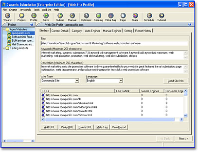 Dynamic Submission - Web promotion and site submission software.
