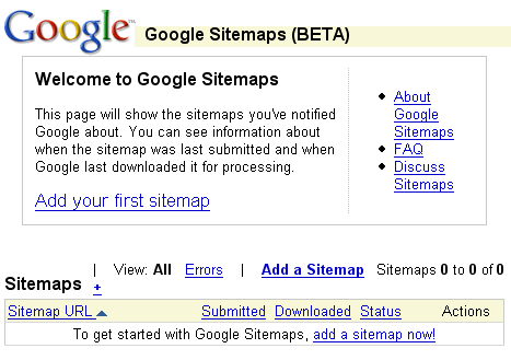 Click this image to go to Google's Sitemap login/start Page